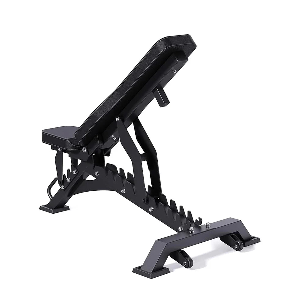 Tri Leg Commercial Weight Bench – Fully Adjustable Flat, Incline, Decline FID Bench with Nonslip Cushions, 1300lbs Capacity Heavy-Duty Utility Bench for Full Body Gym Training