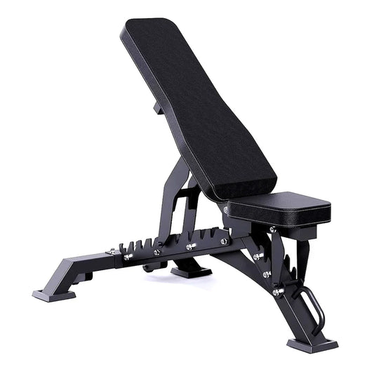 Tri Leg Commercial Weight Bench – Fully Adjustable Flat, Incline, Decline FID Bench with Nonslip Cushions, 1300lbs Capacity Heavy-Duty Utility Bench for Full Body Gym Training