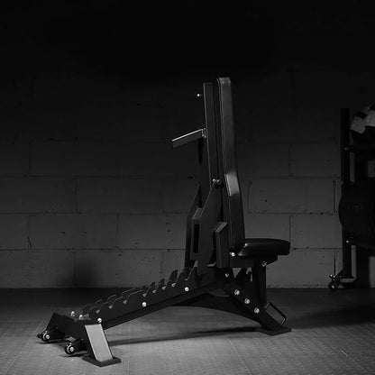 Tri Leg Commercial Weight Bench – Fully Adjustable Flat, Incline, Decline FID Bench with Nonslip Cushions, 1300lbs Capacity Heavy-Duty Utility Bench for Full Body Gym Training