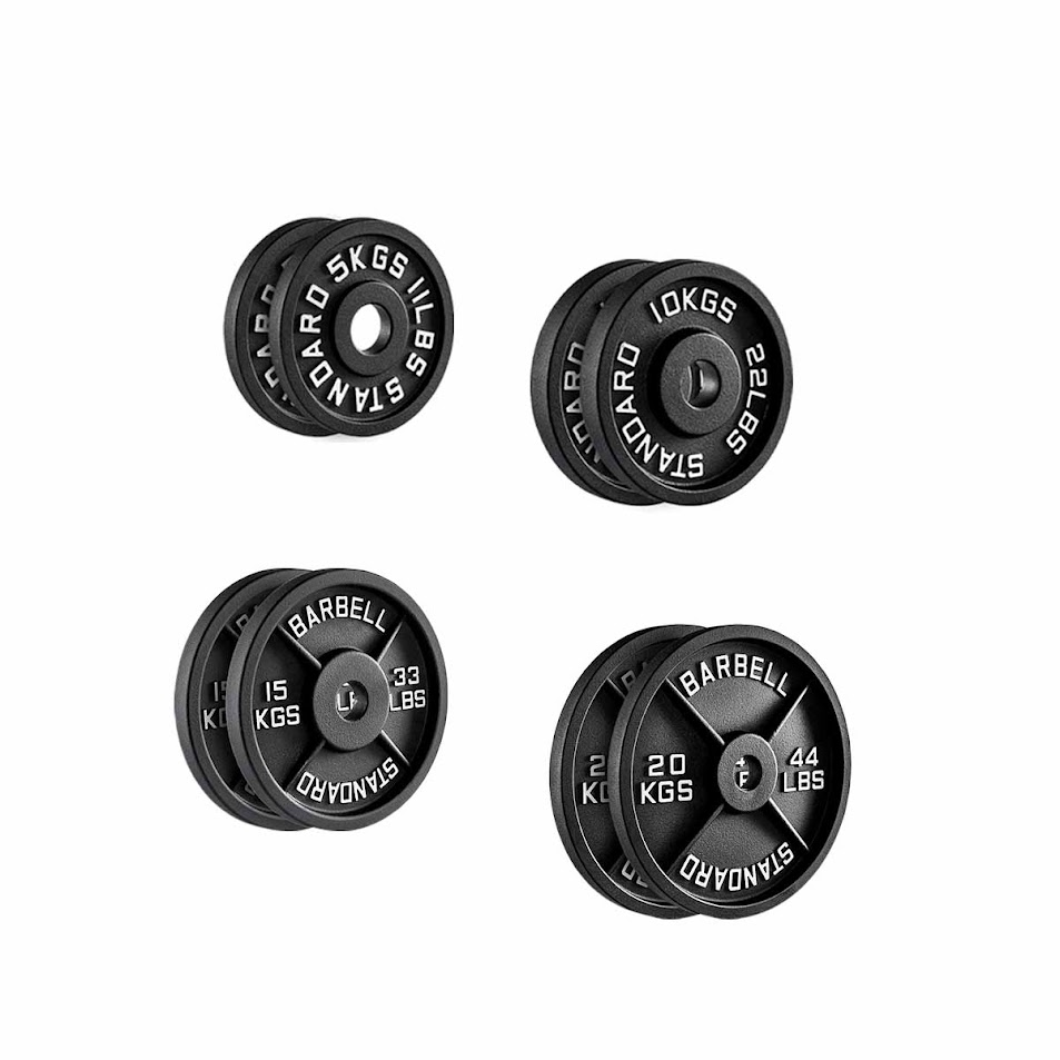 Cast Iron Weight Plates – Premium Strength Training Discs for Home & Commercial Gyms –Pairs & Full Sets with Optional Barbells