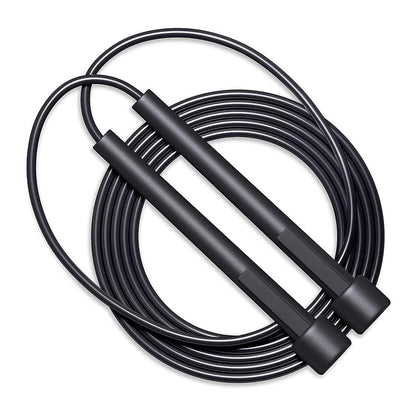 PVC Adjustable Skipping Rope – Black Jump Rope for Adults | Durable, Tangle-Free Design for Cardio, HIIT, Boxing, CrossFit, Home & Outdoor Fitness Training